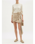 Pleated Mini Skirt with Bow Detail